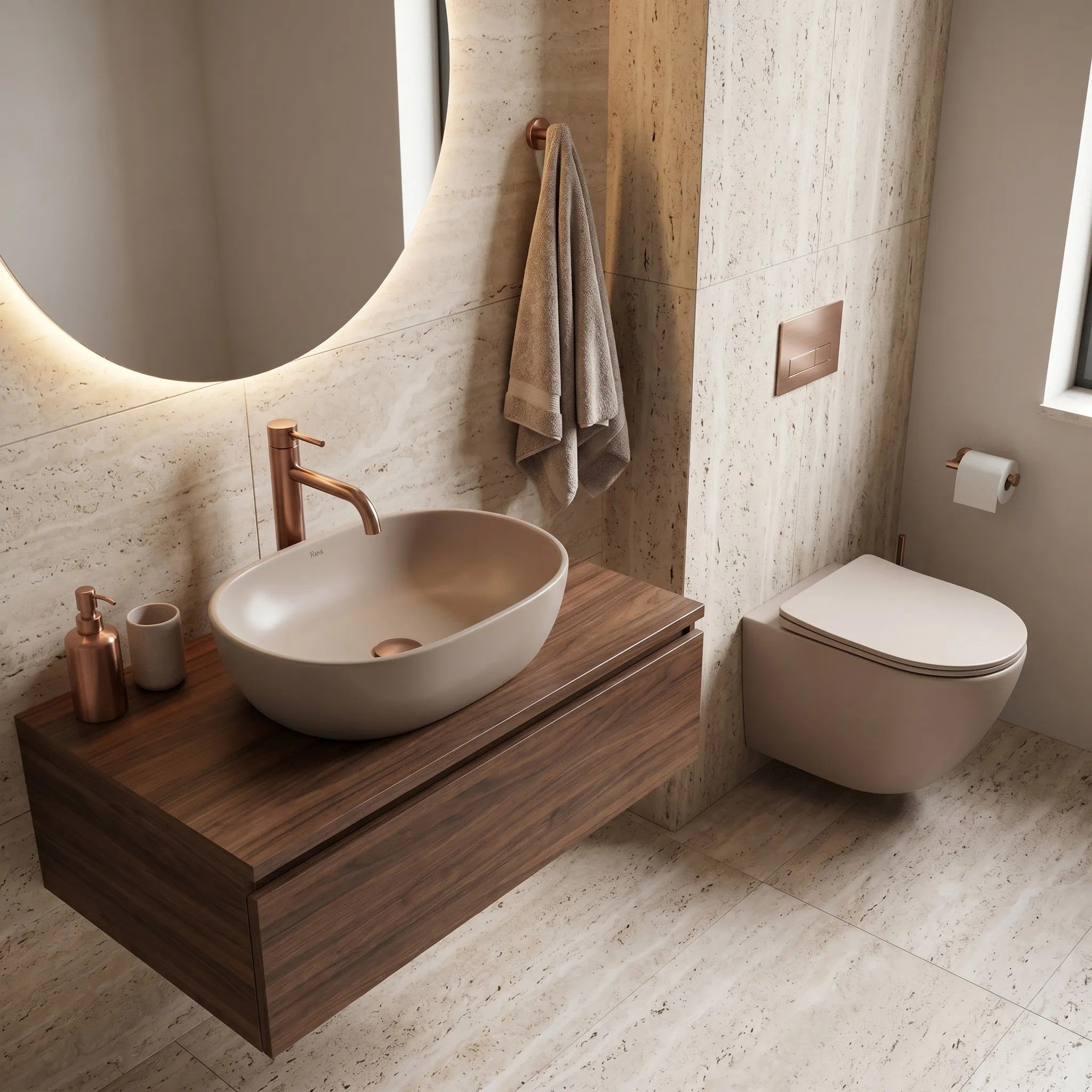 Felfüggesztett WC-csésze REA Focus Tornado Taupe 4