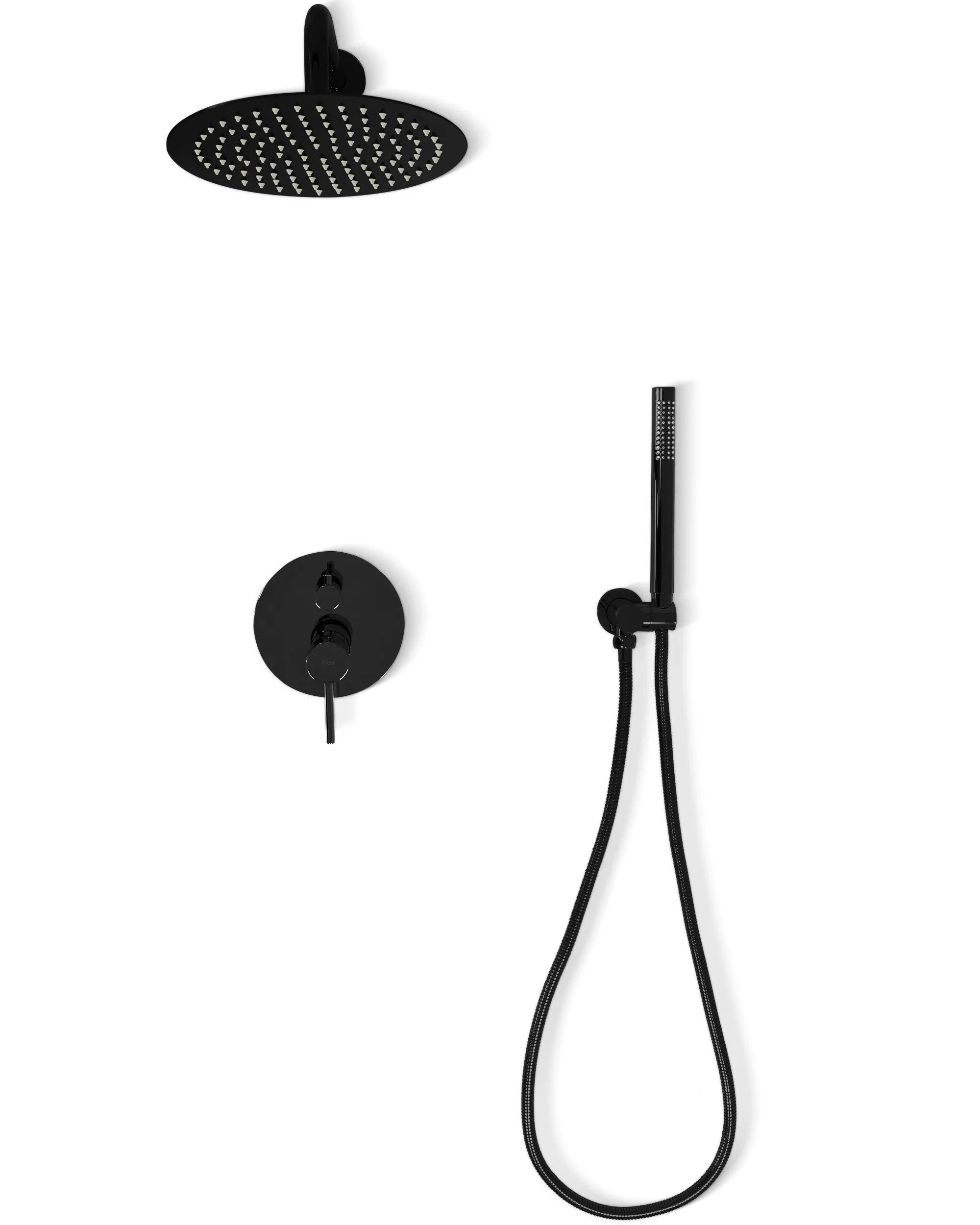 Zuhanyszett Rejtett REA Lungo Black Metallic + BOX 4