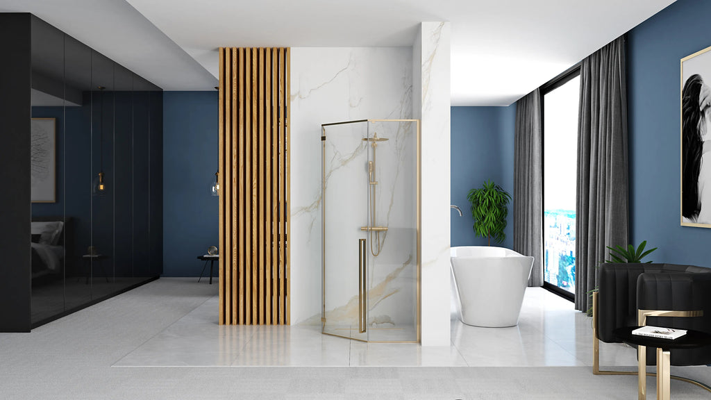 Zuhanykabin DIAMOND GOLD 90x90 Zuhanytálca Nélkül 4