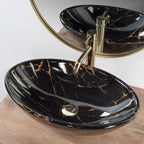 Pultos Mosdó Rea Pamela Black Marble Shiny 4