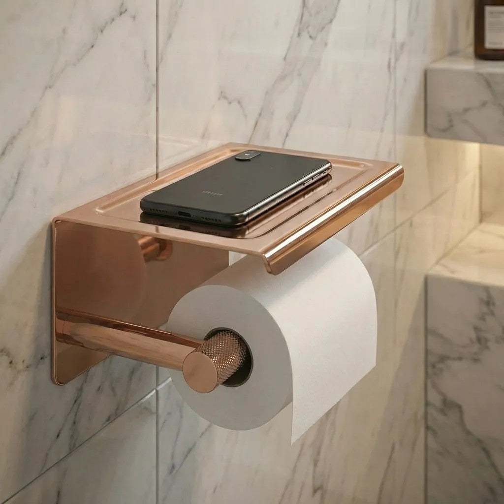 WC-papír Tartó Polccal 6613 Modern Copper 4