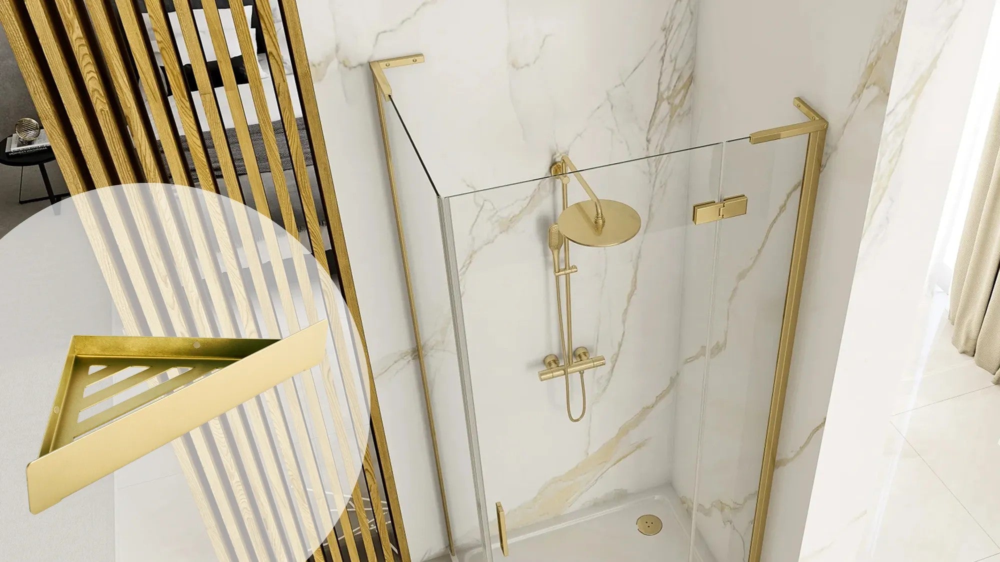 Fürdőszobai Polc SF07 Gold Brush 4
