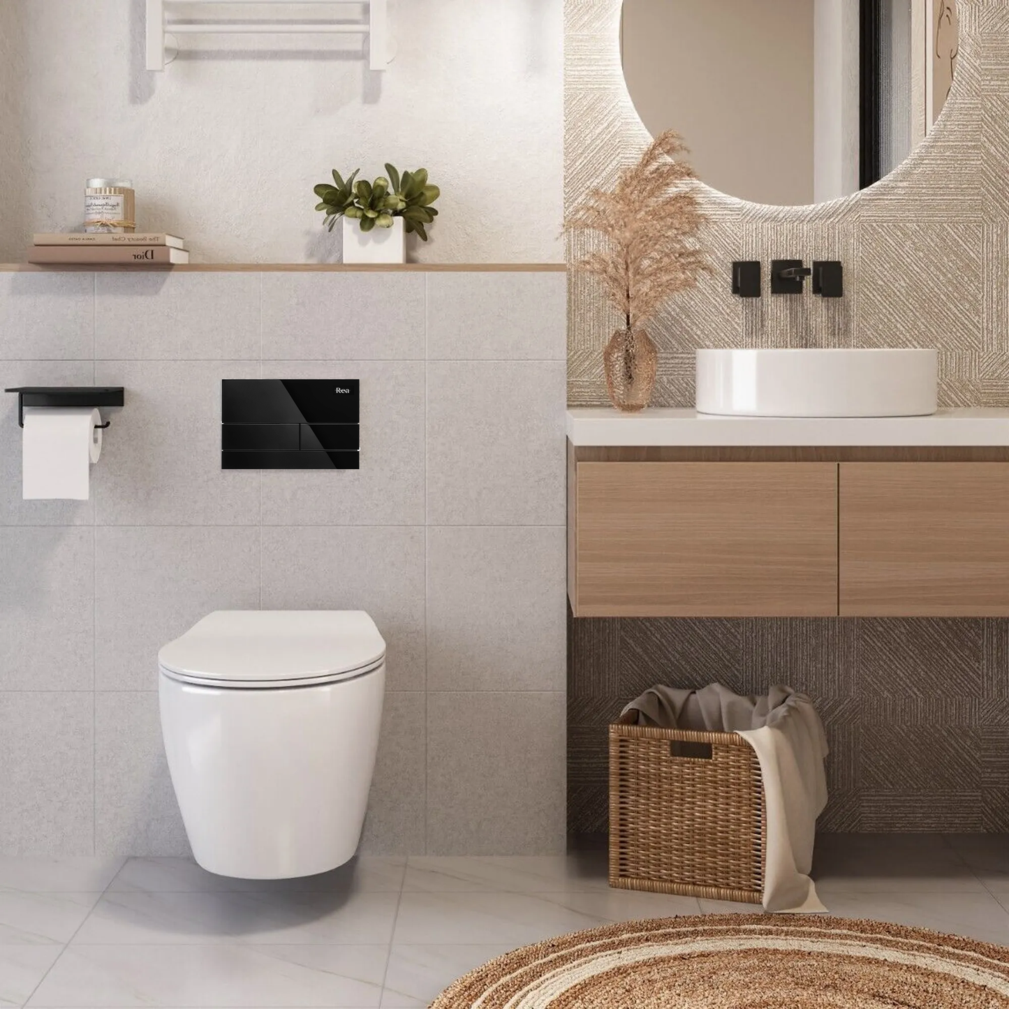 Wc Öblítő Gomb K011a-q Rea T Black Glass 4