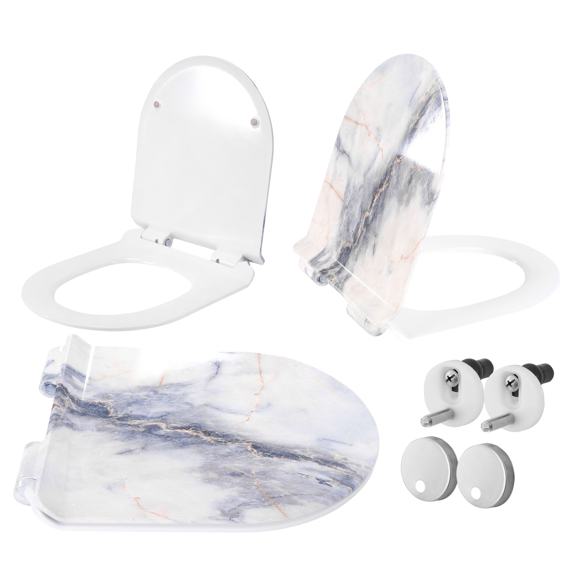 Slow-closing Toilet Seat Carlo Granit Shiny Duroplast Slim 1