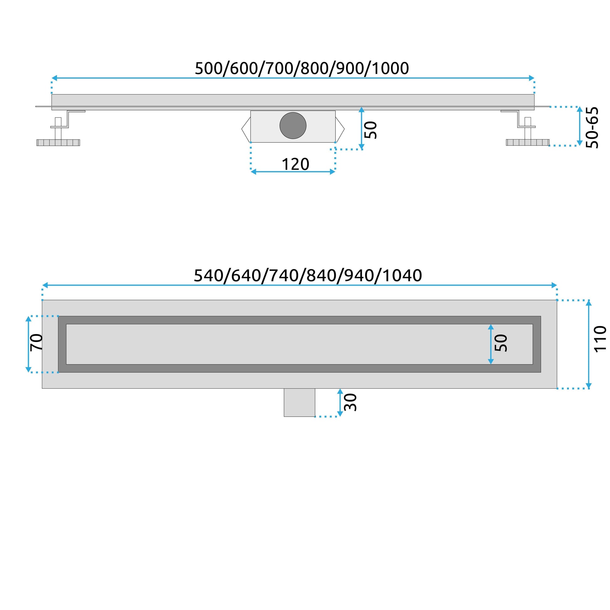 Zuhanylefolyó Rea Neox Brush Nickel 70 8