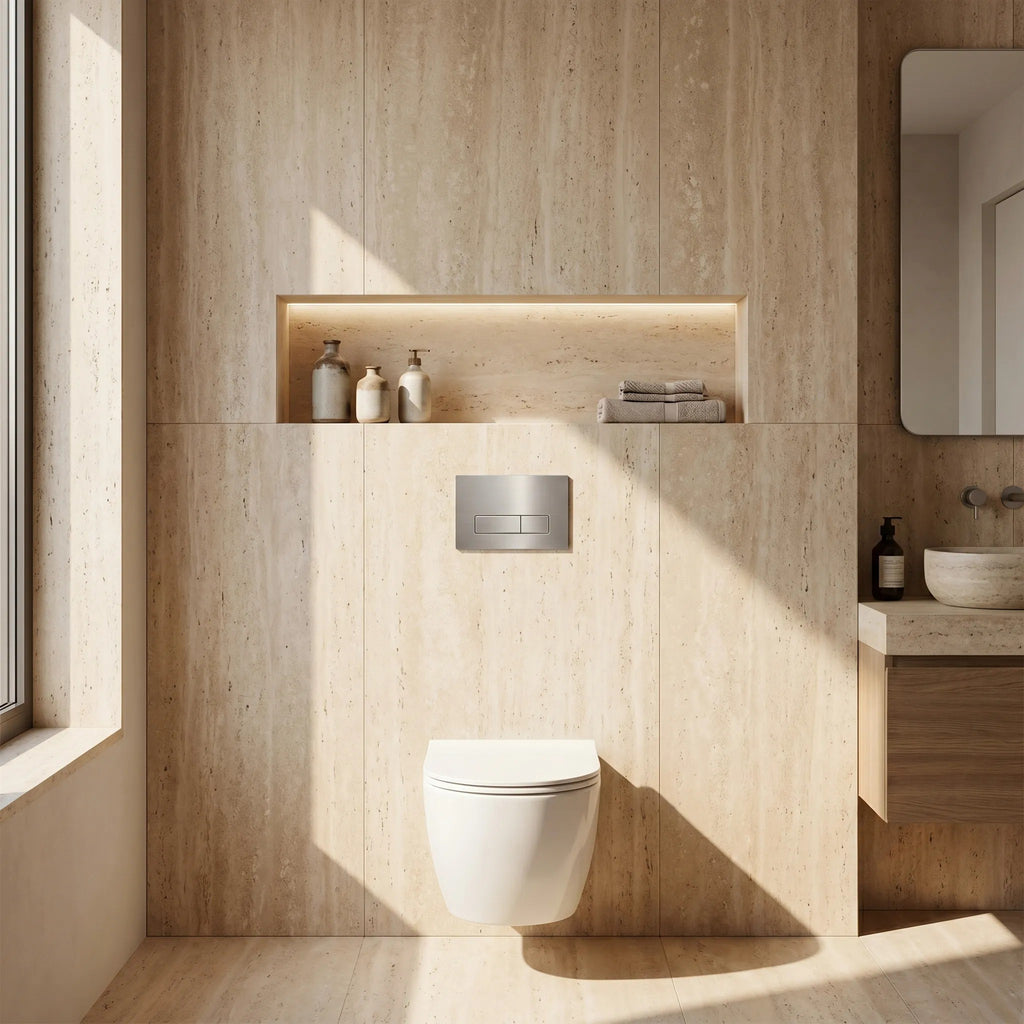 Beépíthető WC Tartókeret Szett Slim 024N T Brush Steel Nyomólappal 5
