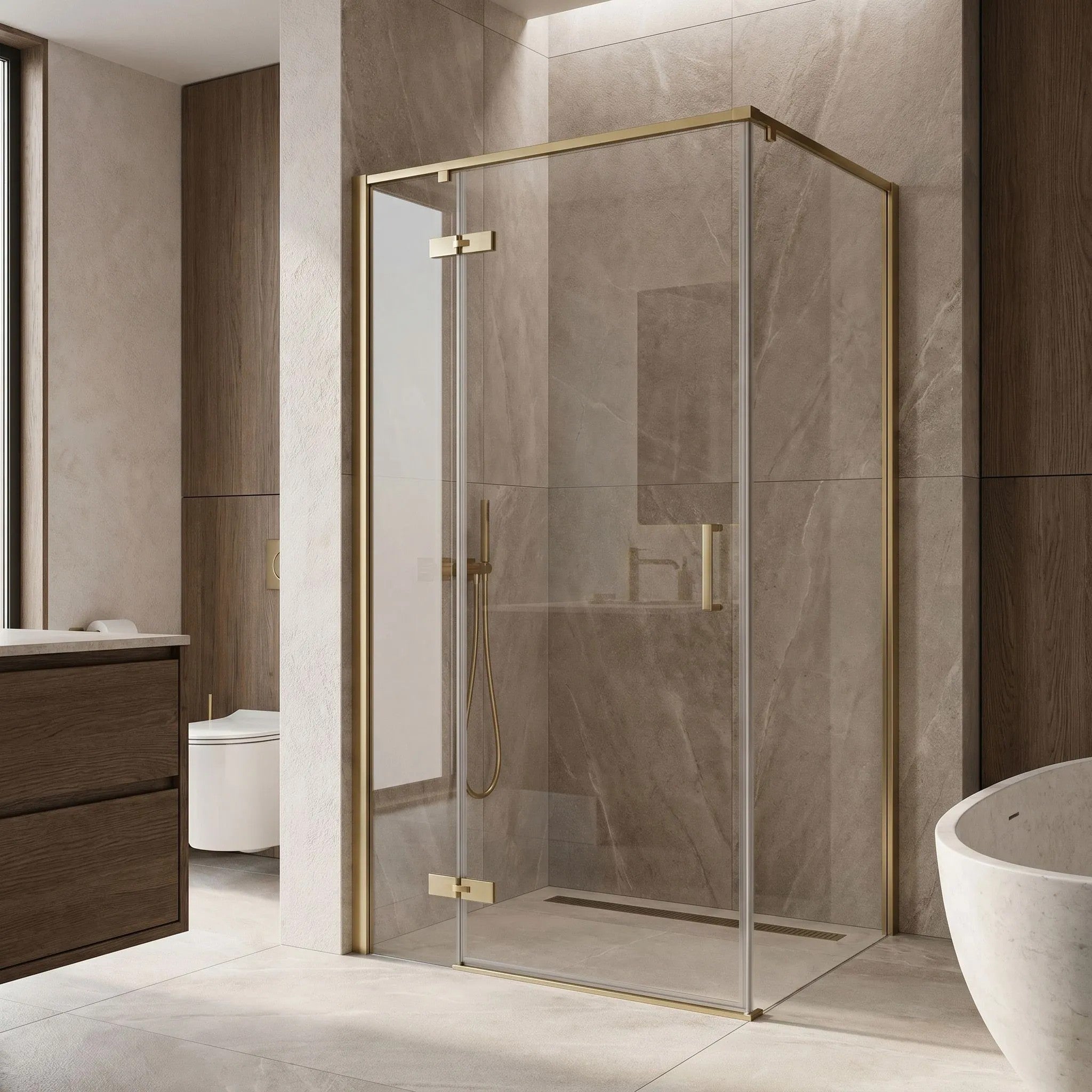 Zuhanykabin Rea Bruno 120x90 Brush Gold 5
