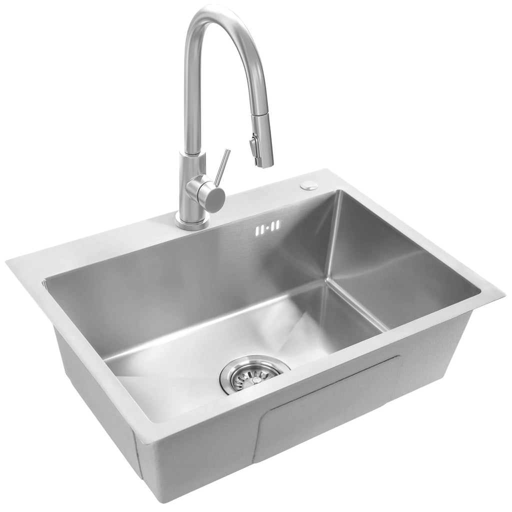 Acél Mosogatótálca Liam BRUSH NICKEL Konyhai Csaptelep Nélkül 5