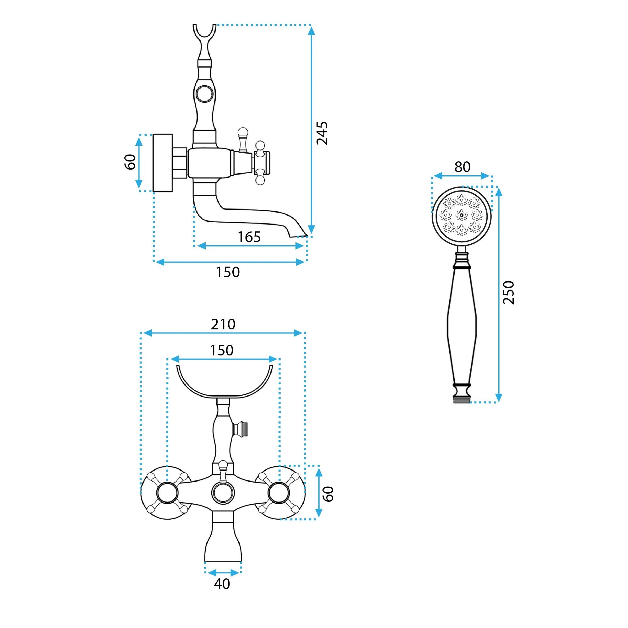 Fürdőkád Csaptelep Rea Rustico Old Black 5