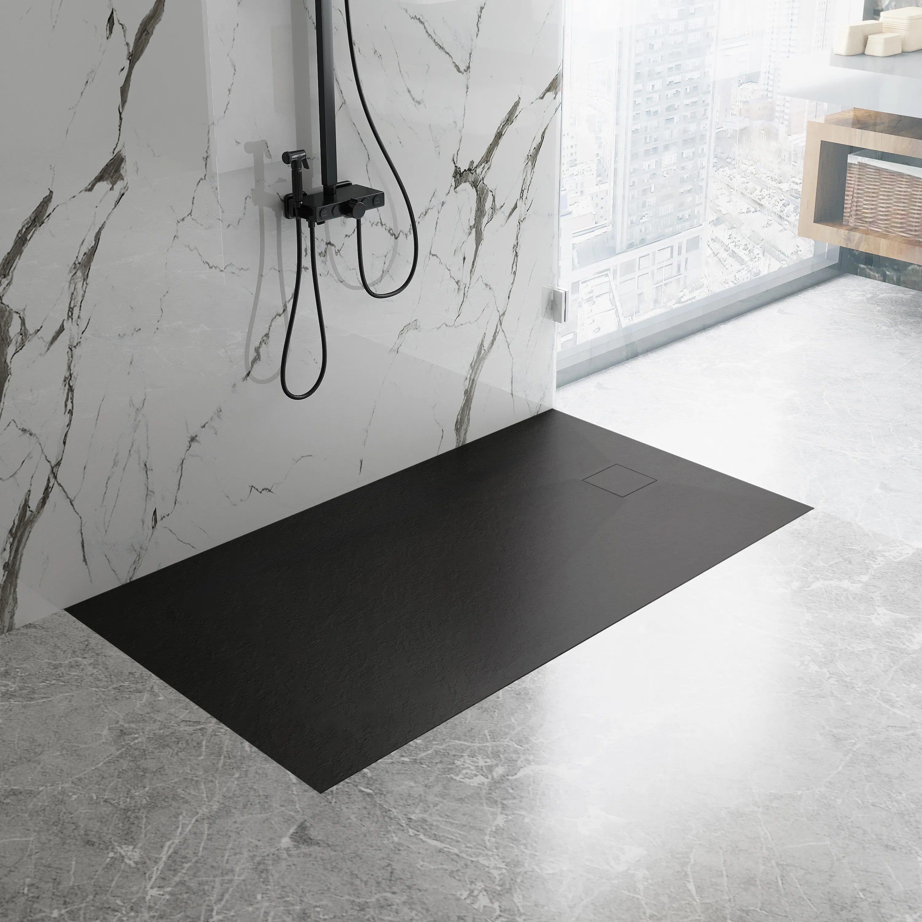 Zuhanytálca Magnum Black 120x80 5