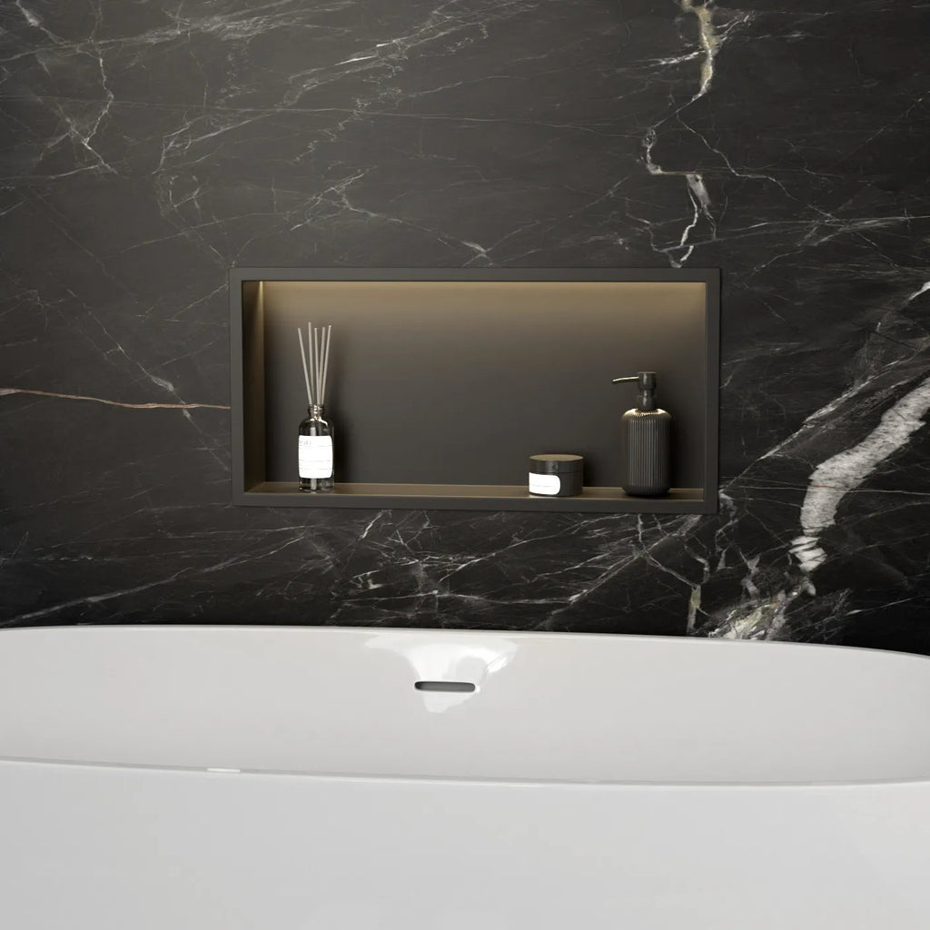 Süllyesztett Fürdőszobai Polc LED 30x60 Black 5