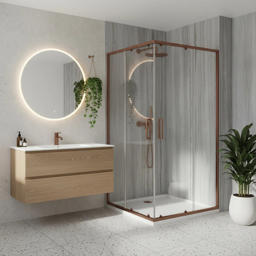 Zuhanykabin Rea City 80x100 Brush Copper Zuhanytálca Nélkül 5