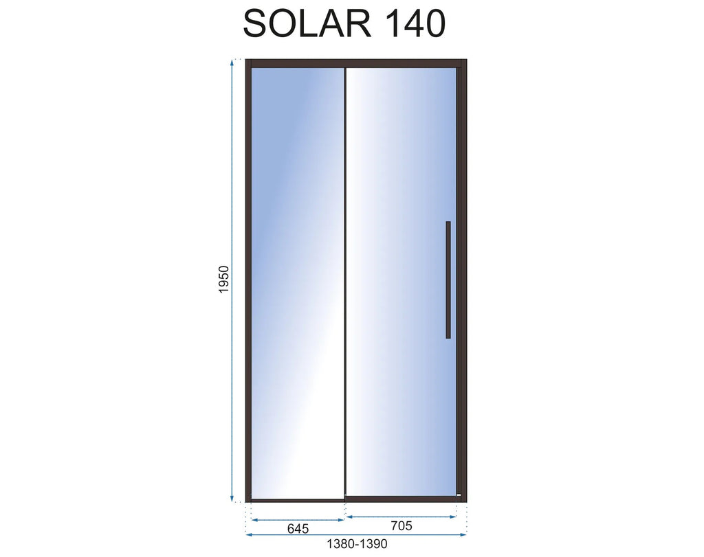 Zuhanyajtó SOLAR Black MAT 140 5
