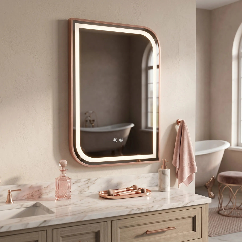 LED Tükör ZONE 70x50 BRUSH ROSE GOLD 5