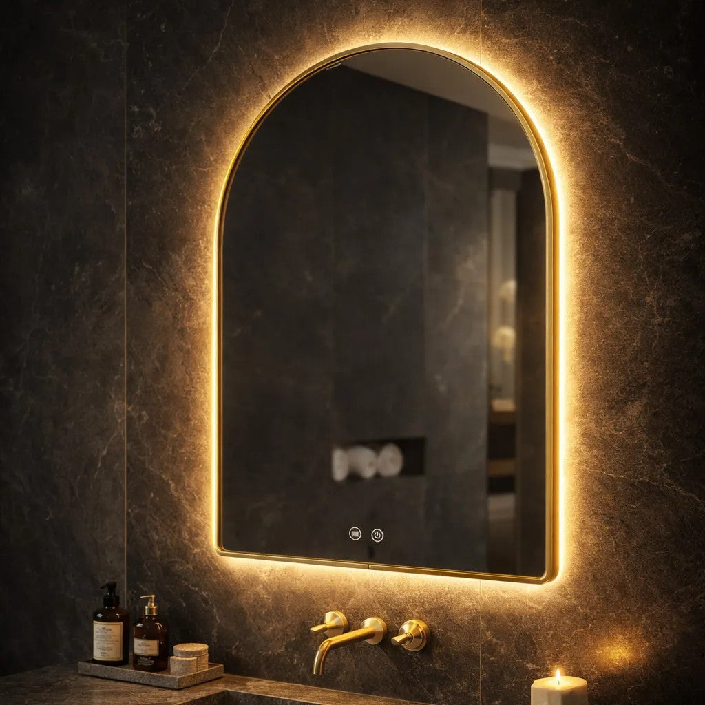 LED Tükör 80x60cm CAMLOT Brush Gold 5