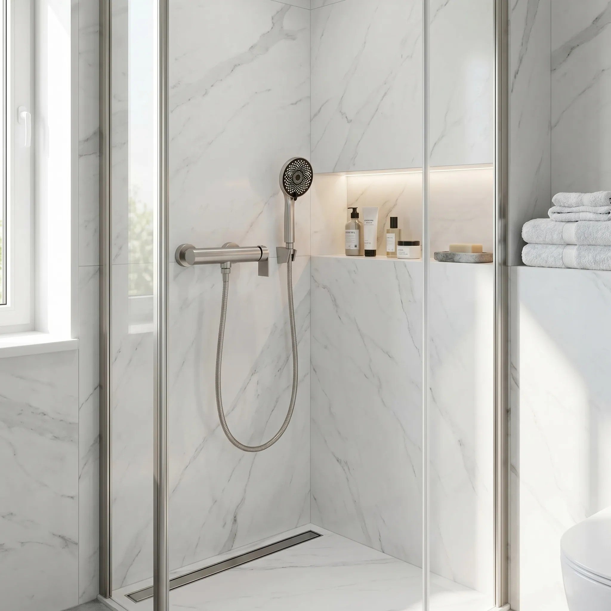 Zuhanycsaptelep Rea Hunter Brushed Nickel 5