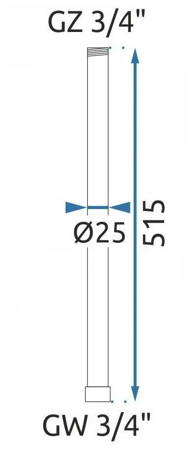 Hosszabbító Kád-zuhany Szetthez Titan 50cm 5