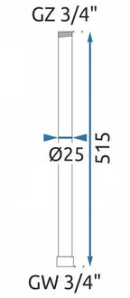 Hosszabbító Kád-zuhany Szetthez Titan 50cm 5