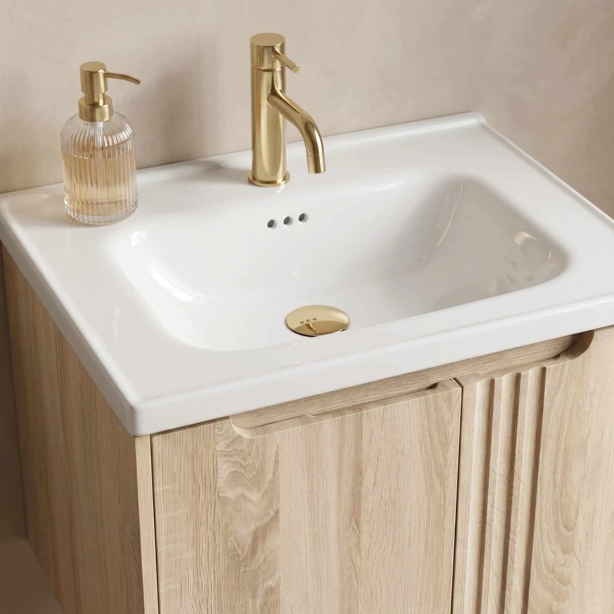 Fürdőszobaszekrény Mosdókagylóval Rea DB86-60L-3 Light 60cm 5
