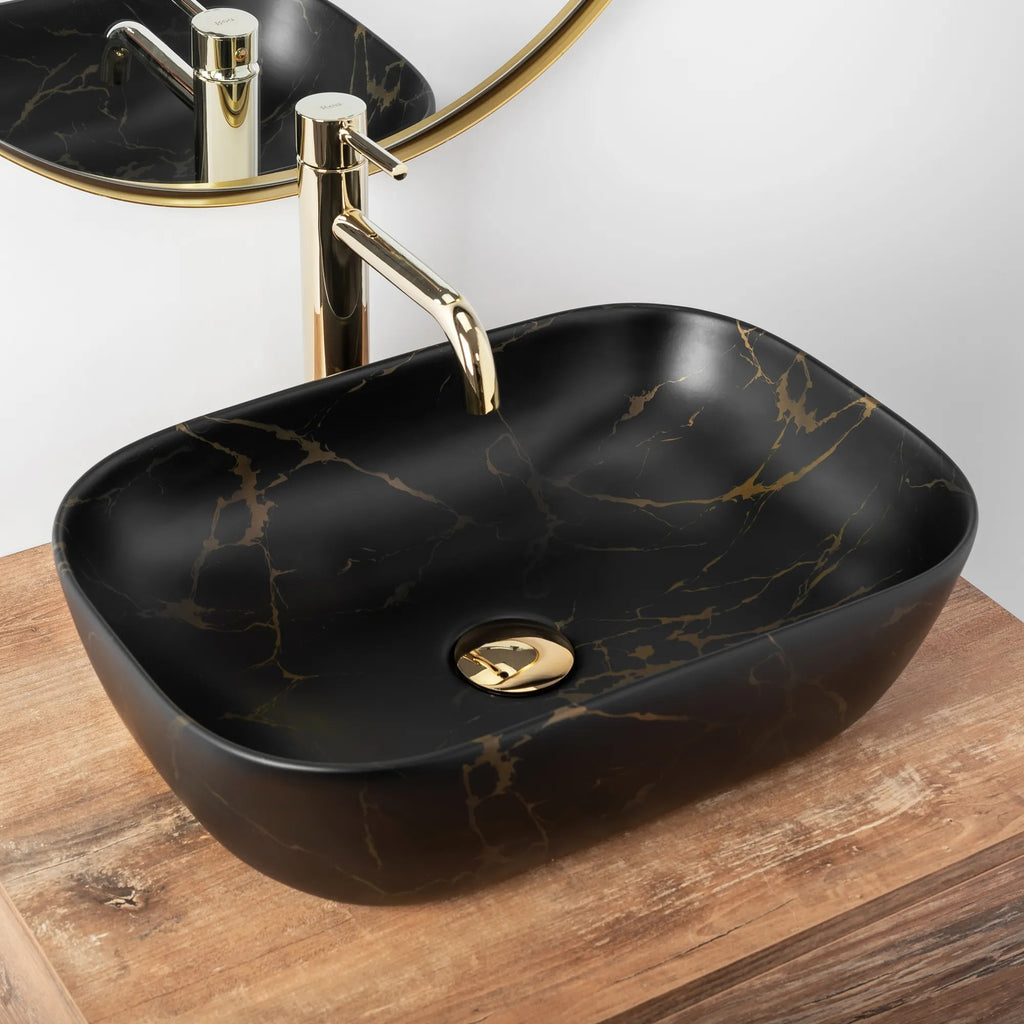 Pultos Mosdó Rea Belinda Black Marble Mat 5