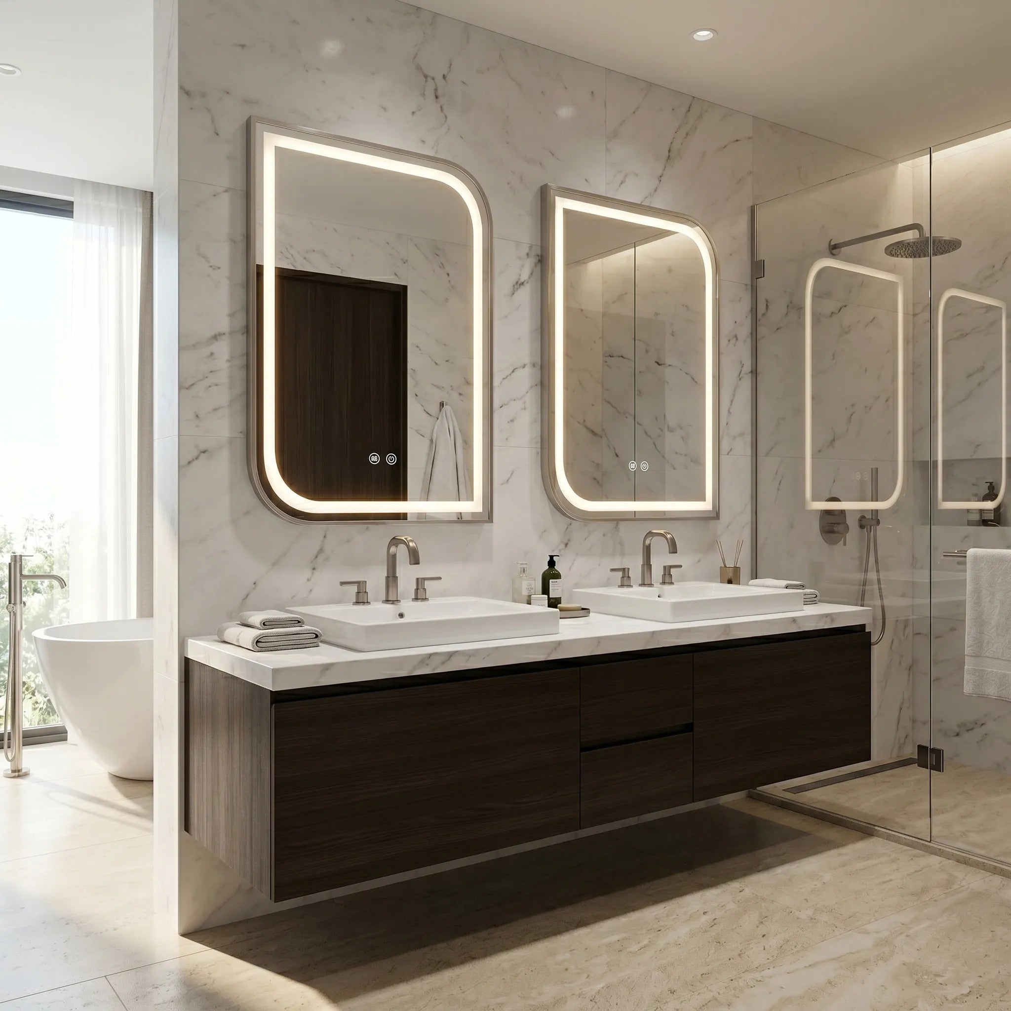 LED Tükör ZONE 70x50 BRUSH NICKEL 5