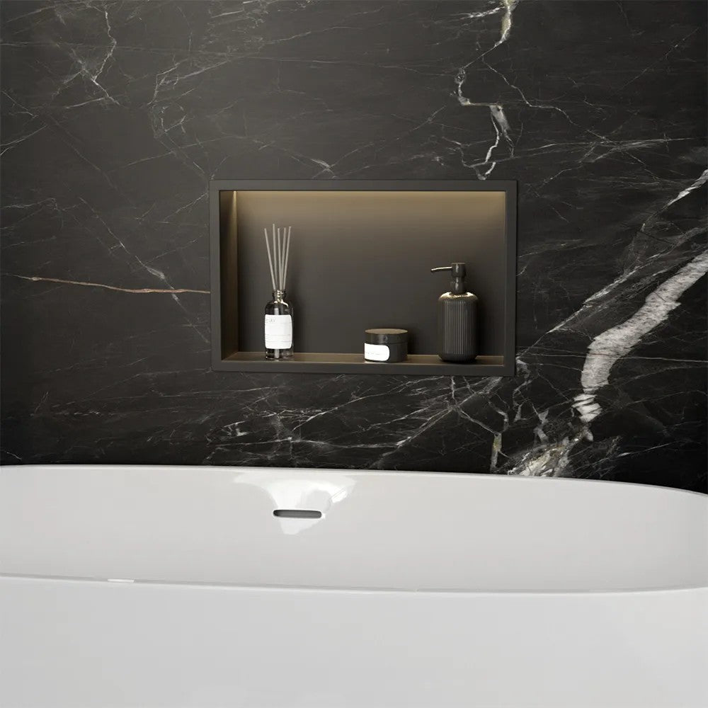 Süllyesztett Fürdőszobai Polc LED 30x45 Black 5