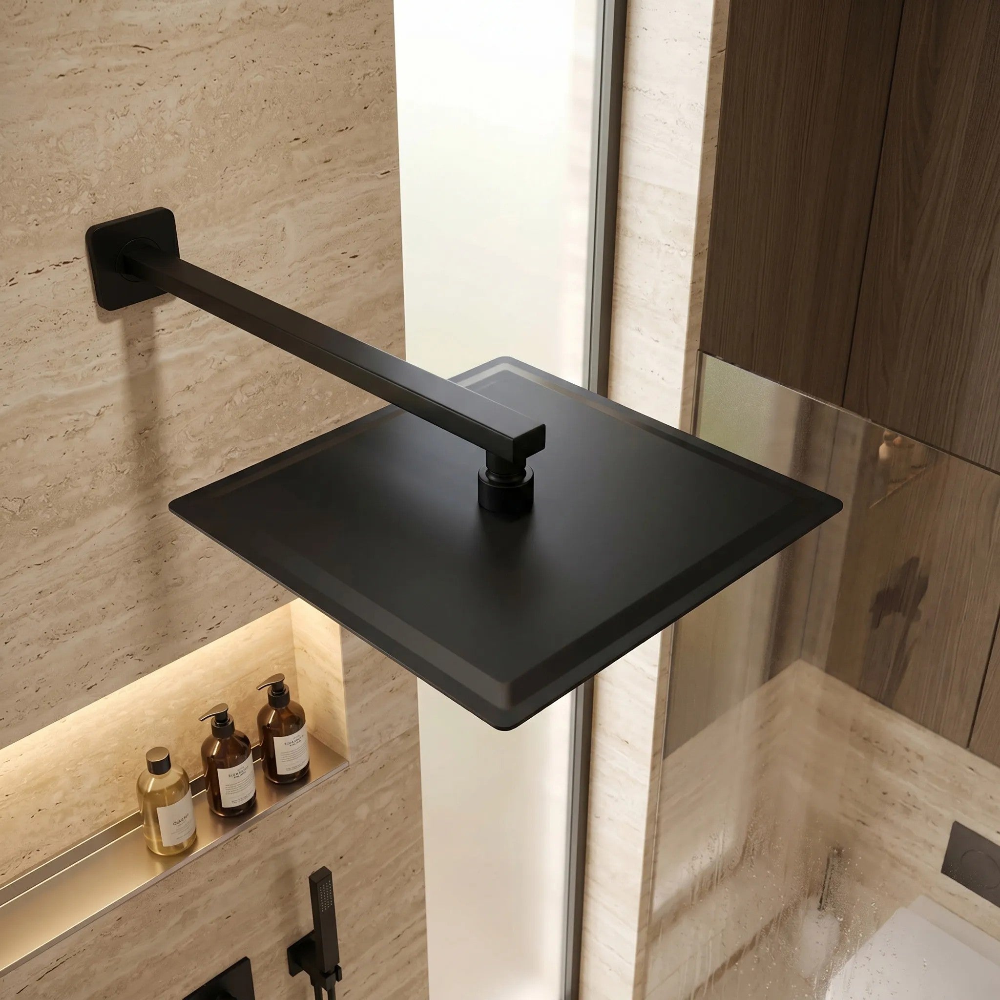 Négyzet Alakú Zuhanyfej REA JS-P015B 25cm Black 5