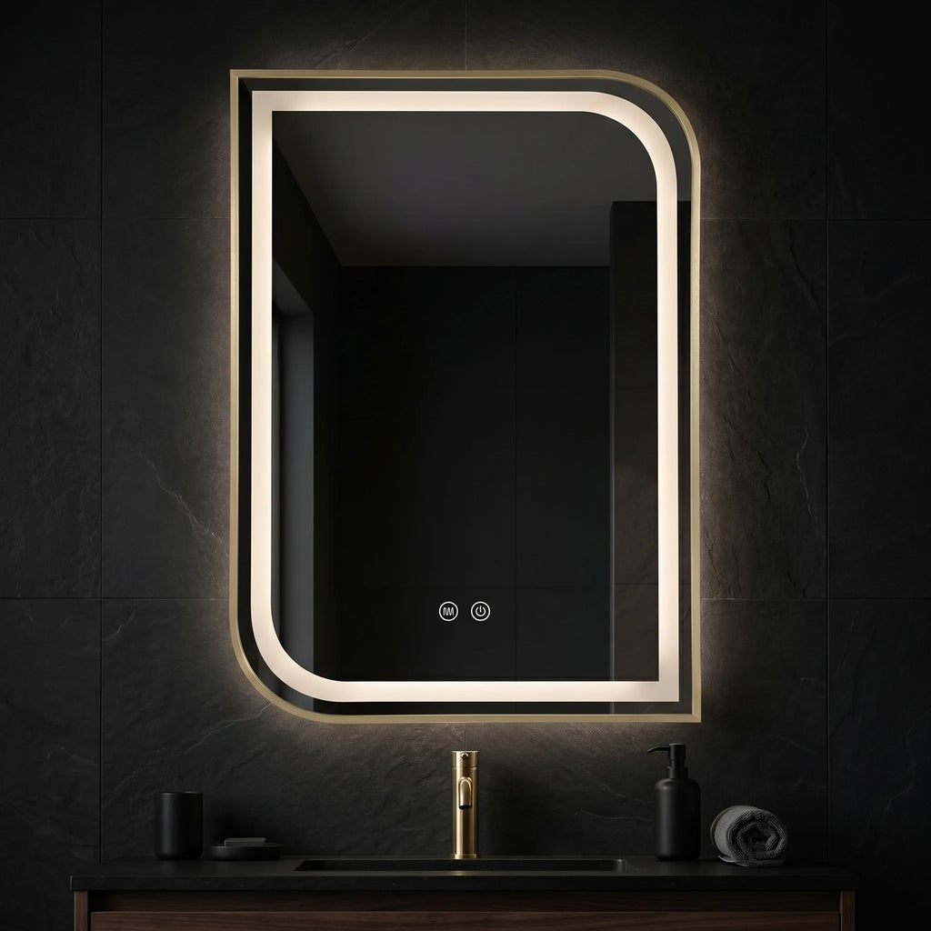 LED Tükör ZONE 70X50 BRUSH GOLD 5