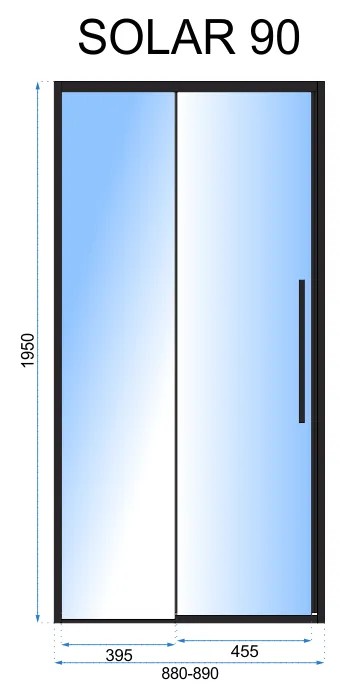 Zuhanyajtó Rea SOLAR Black MAT 90 5