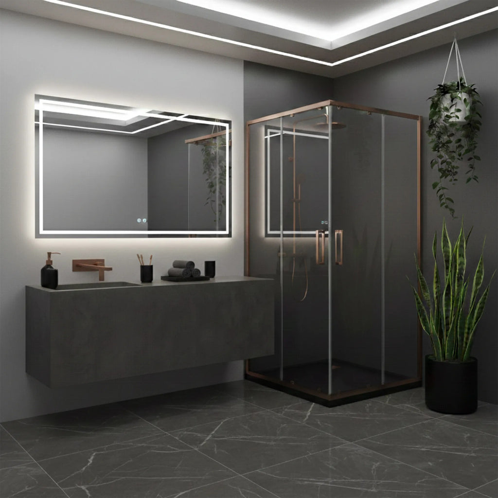 Zuhanykabin Rea City 80x80 Copper Brush Fekete Savoy Zuhanytálcával 5