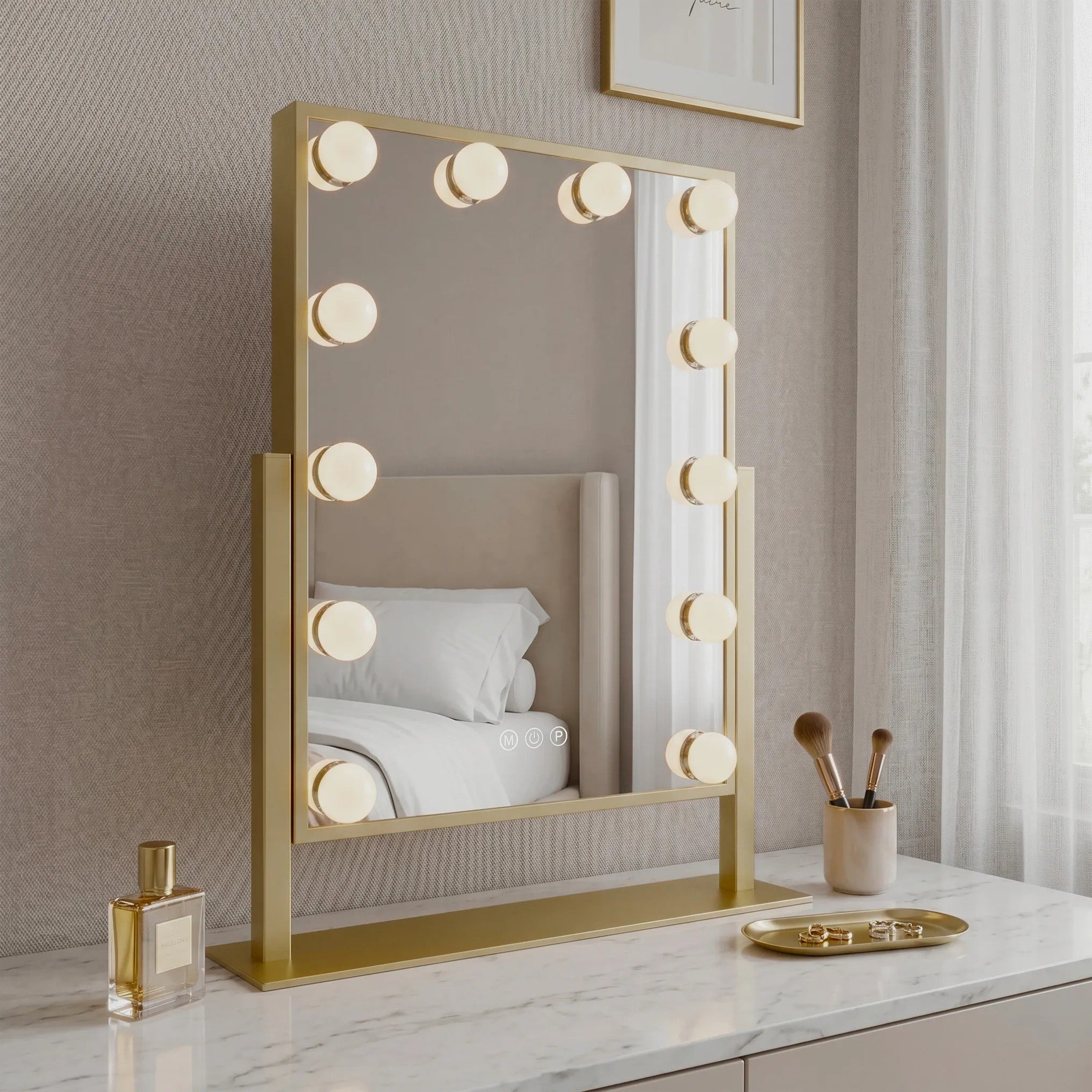 LED Tükör HOLLYWOOD L.Gold 30x40 5
