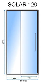Zuhanyajtó SOLAR Black MAT 120 5