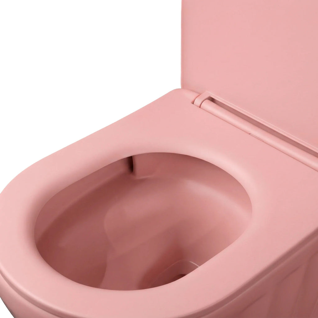 Szett: Fali WC Csésze + Pultra Szerelhető Mosdókagyló Rea Duo Sweet Pink Matt 5
