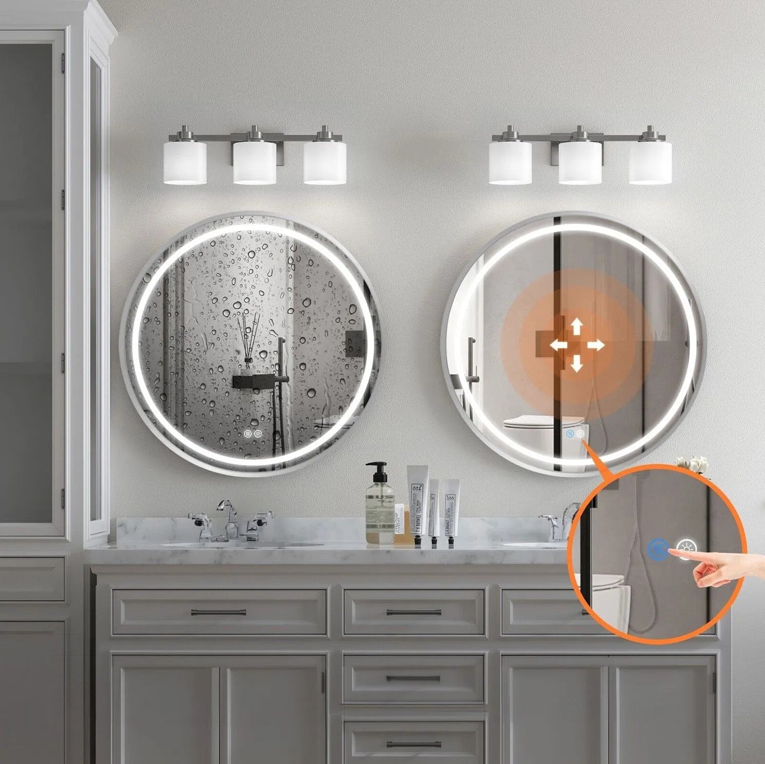 LED Tükör 90cm MMJ BRUSH SILVER 5