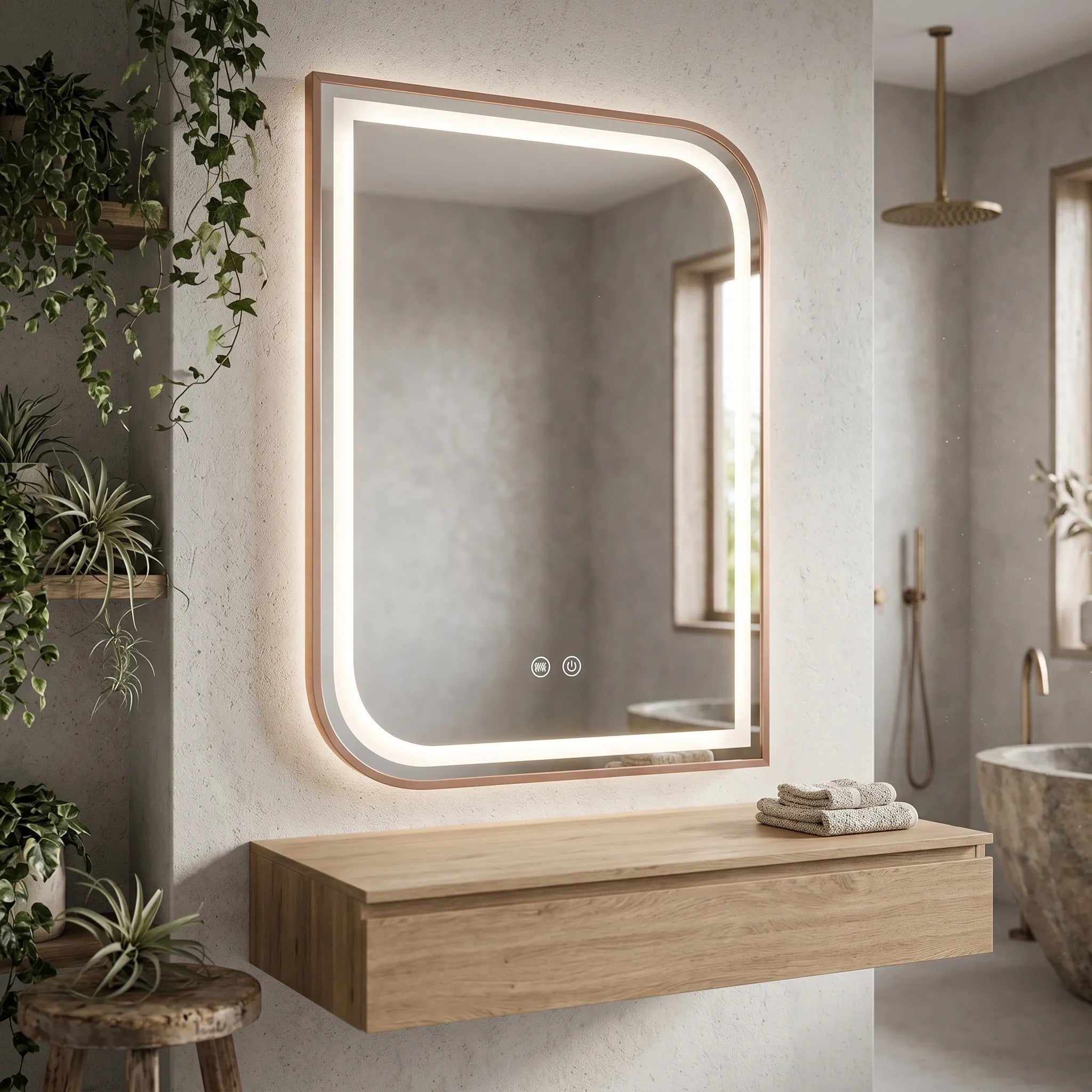LED Tükör ZONE 80x60 BRUSH ROSE GOLD 5
