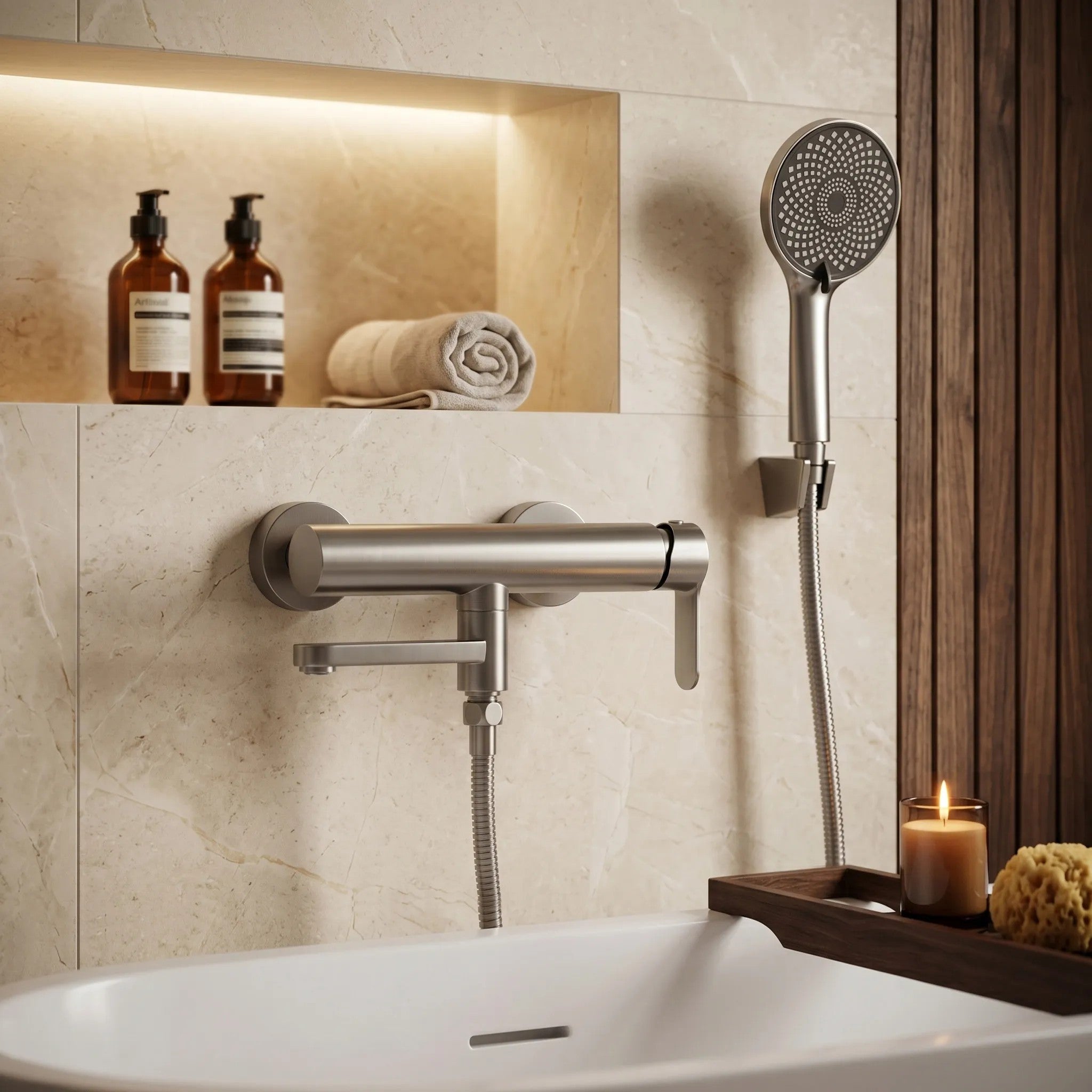 Kádtöltő Csaptelep Rea Arcos Brushed Nickel 5