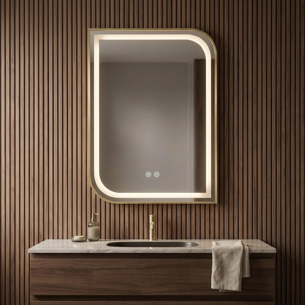 LED Tükör ZONE 80X60 GOLD BRUSH 5
