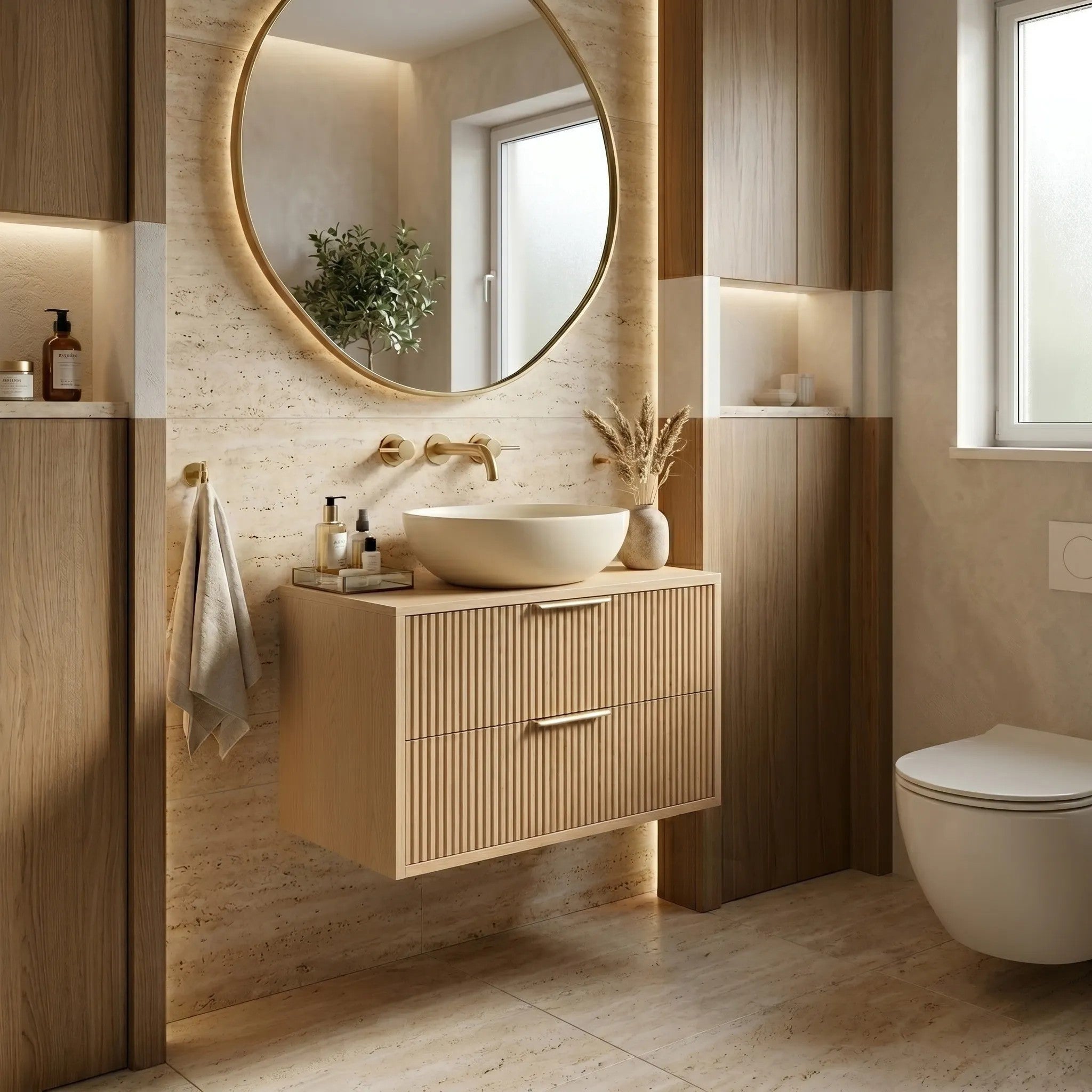 Mosdószekrény Rea Mono 60cm Beige 5
