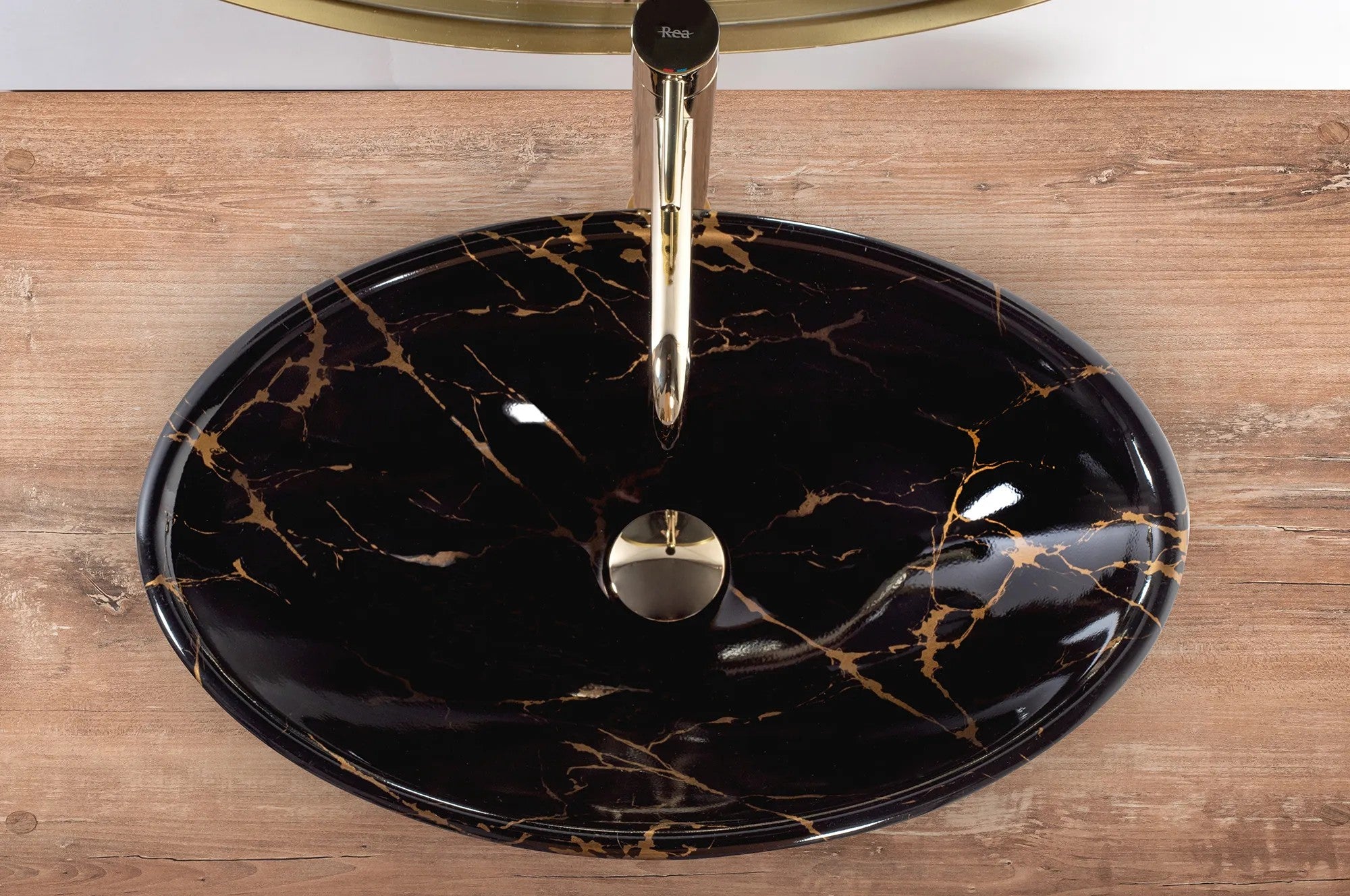 Pultos Mosdó Rea Pamela Black Marble Shiny 5