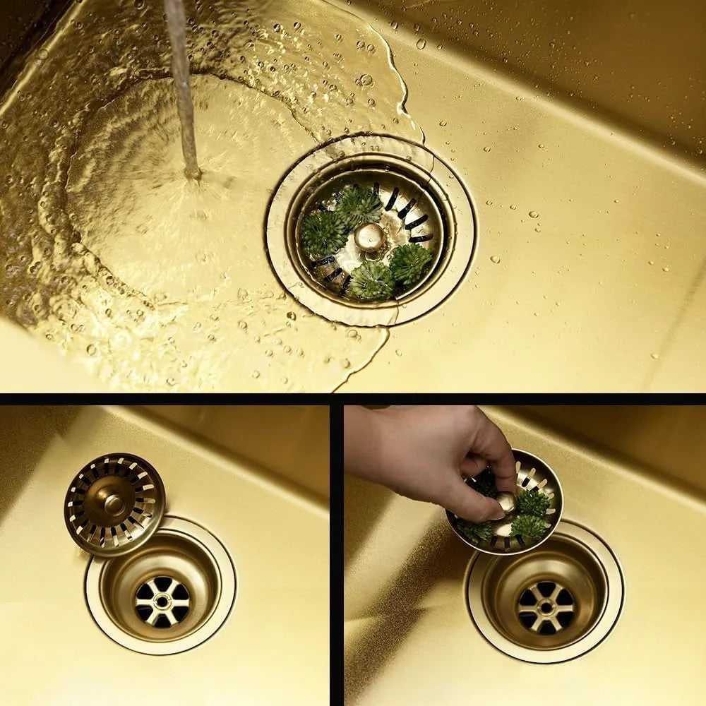 Acél Mosogatótálca Fin BRUSH GOLD Konyhai Csaptelep Nélkül 5