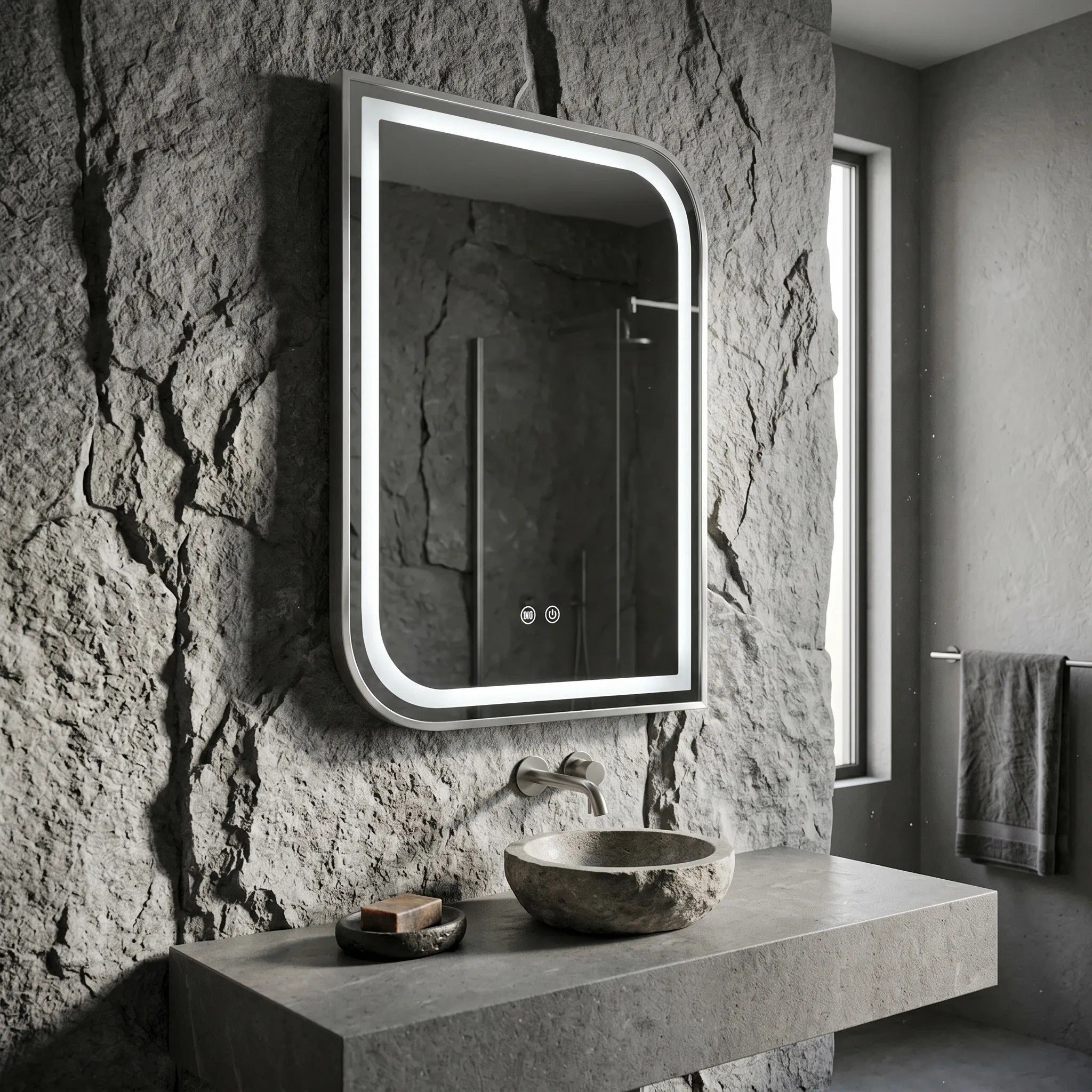 LED Tükör ZONE 80x60 BRUSH NICKEL 5