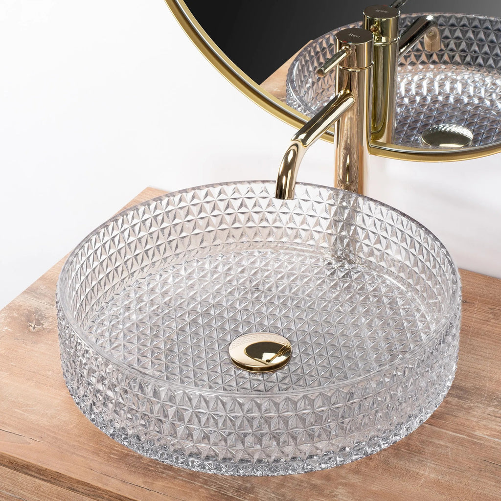 Pultos Mosdókagyló Rea Cristal Transparent 39 5
