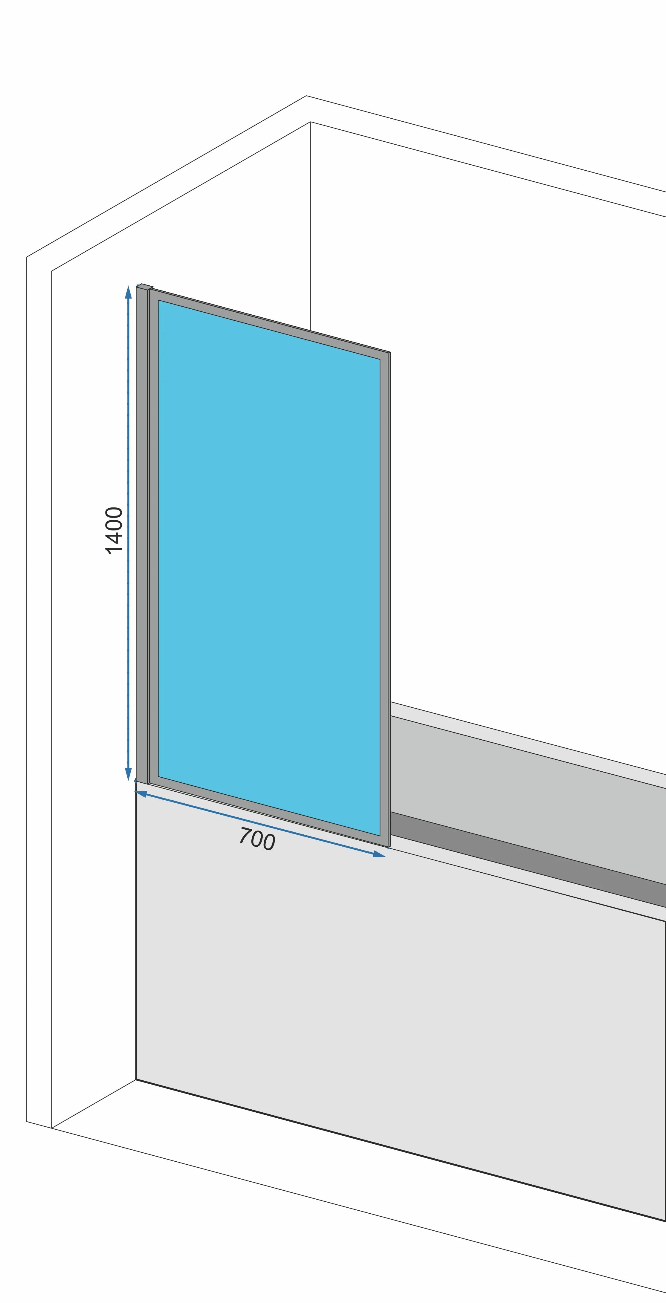 Fürdőkádparaván Rea Lagos-1 Fix Fekete 70 Cm 5