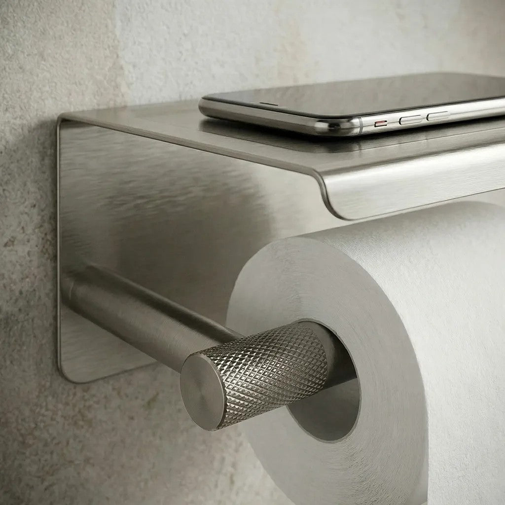 WC-papír Tartó Polccal 6613 Modern Nickel Brush 5