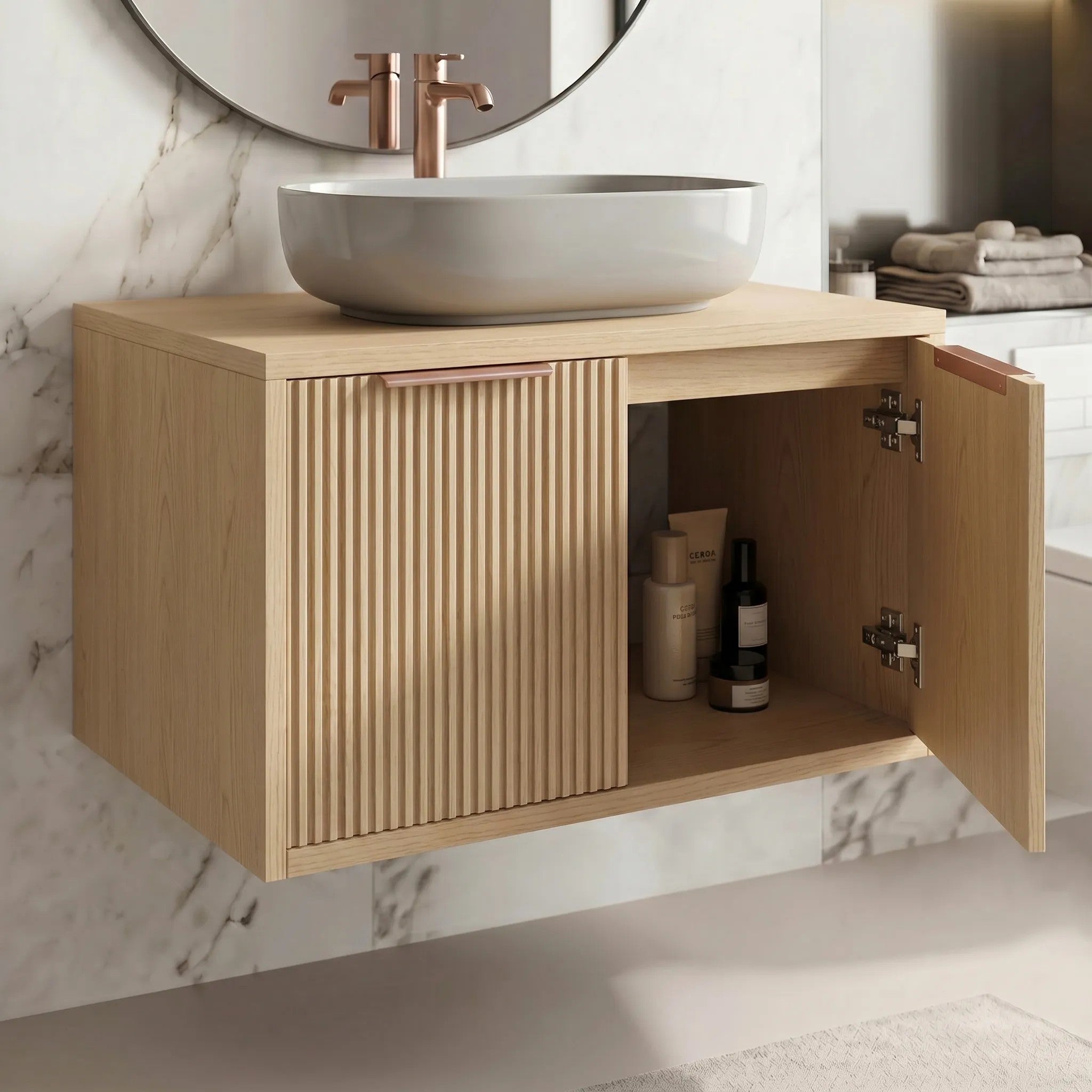 Mosdószekrény Rea Core 80cm Beige 5
