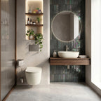 Focus Fali WC Csésze Szett + Pultra Szerelhető Mosdó Rea Focus Creme 5