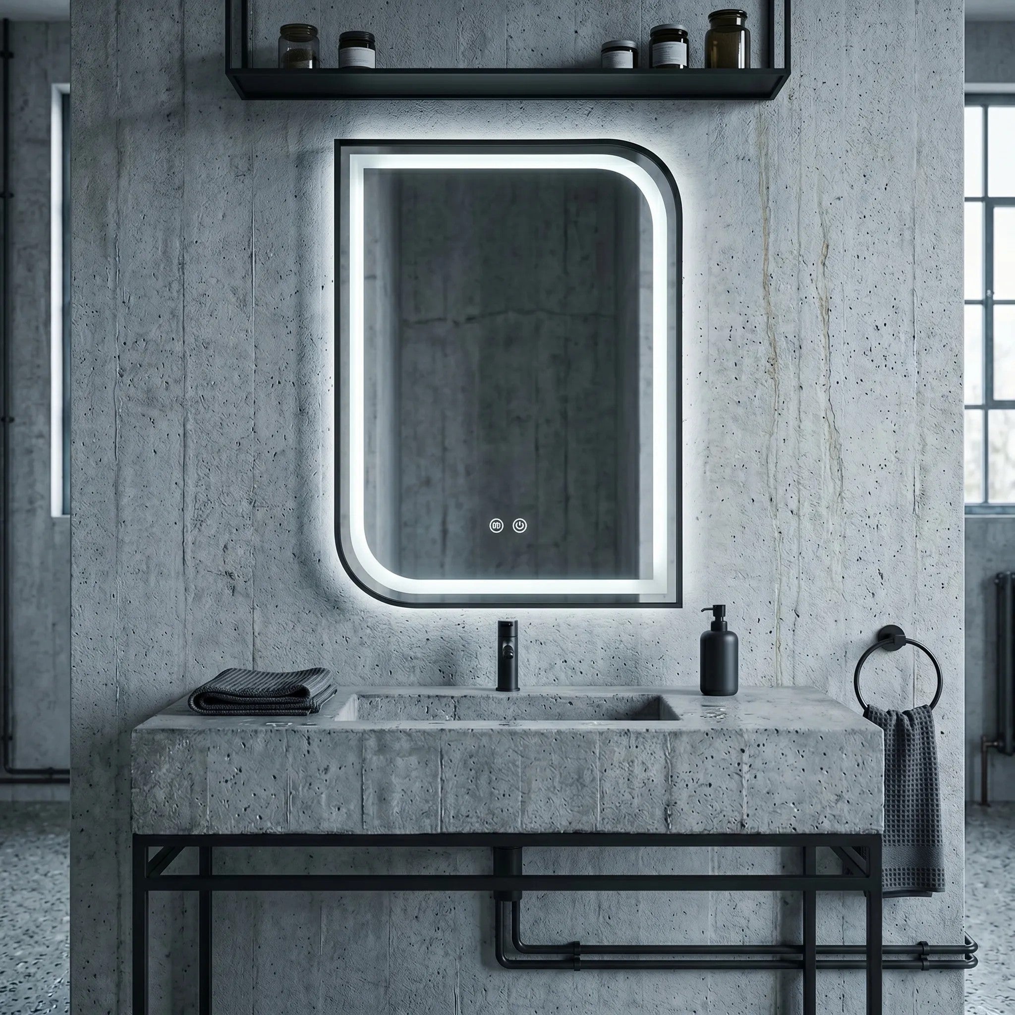LED Tükör ZONE 70X50 BLACK 5