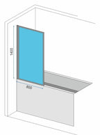 Fürdőkádparaván Rea Lagos-1 Fix Fekete 80 Cm 5