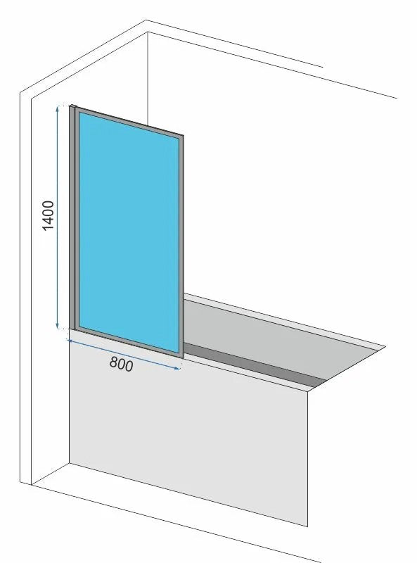 Fürdőkádparaván Rea Lagos-1 Fix Fekete 80 Cm 5