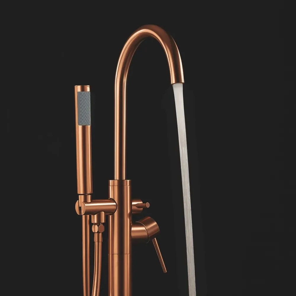 Szabadon Álló Padló Csaptelep Rea Lungo Brush Copper 5